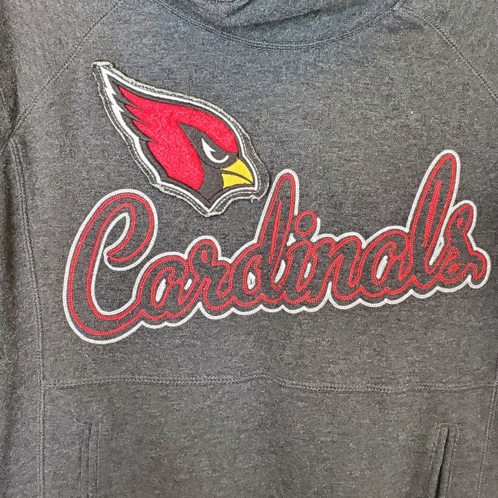 ♧ Arizona Cardinals Womens Funnel Neck Sweatshirt Size Medium Heather Gray - Picture 5 of 12